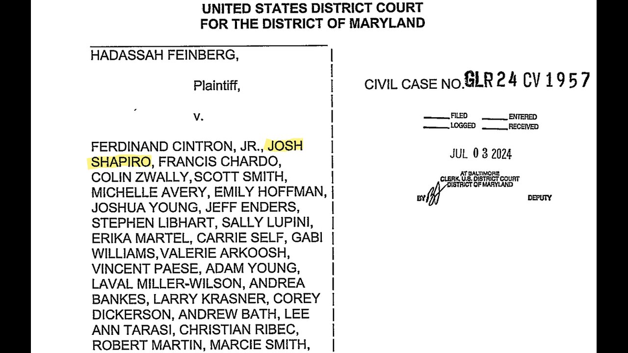 HUGE RICO Complaint Names Josh Shapiro As A Defendant For Involvement With The Ellen Greenberg Case