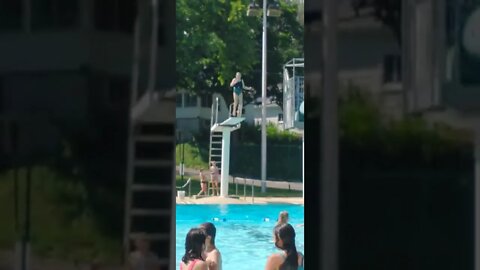 shy baby goes off high dive. 7-5-2022