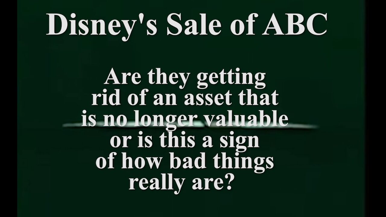 Disney's Sale of ABC: Is It Really About Unloading a Diminishing Asset?