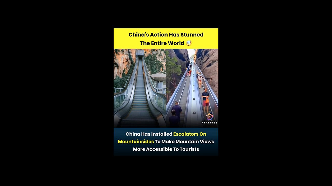 Escalator on mountainsides. #escalatoronmountain #interesting #knowledge #exploreworld #fypシ #China
