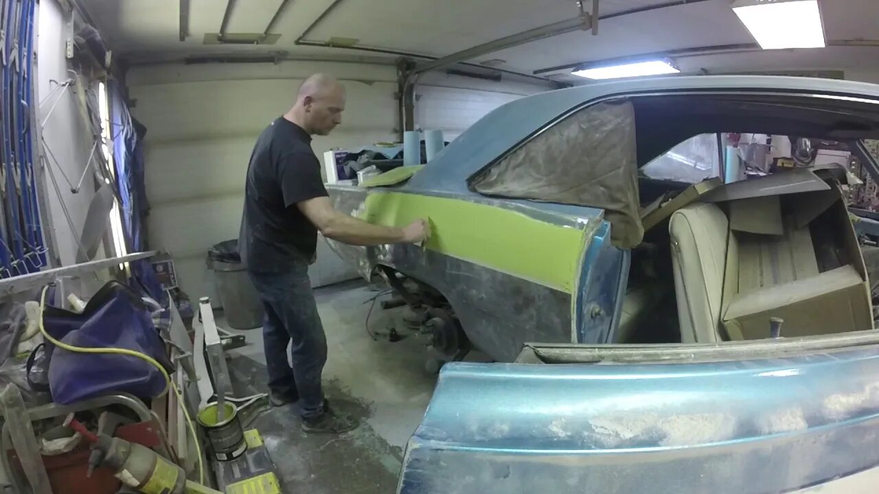 1967 Dodge Dart Passenger Quarter Gets First Coat of Filler