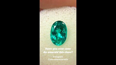 What it looks like inside a Colombian emerald oval gemstone magnified up close