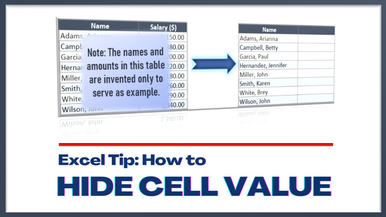 EXCEL TRICK: HOW TO HIDE CELL VALUE