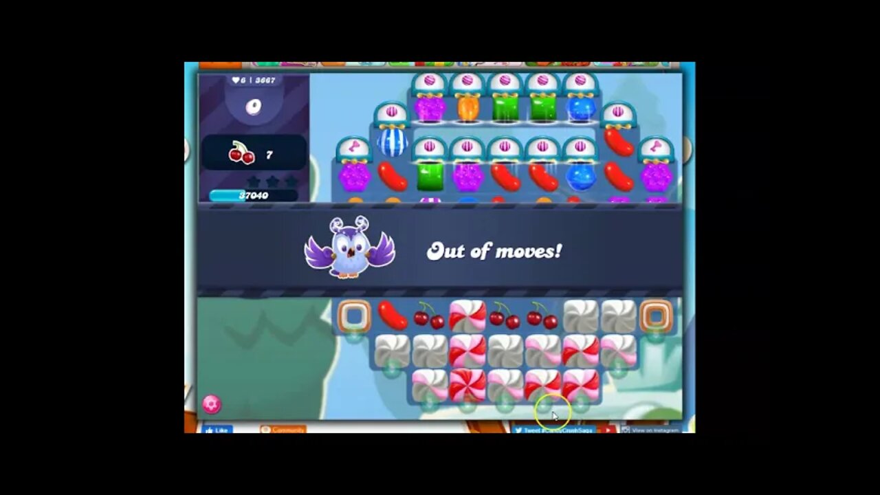 Candy Crush Level 3667 Talkthrough, 30 Moves 0 Boosters