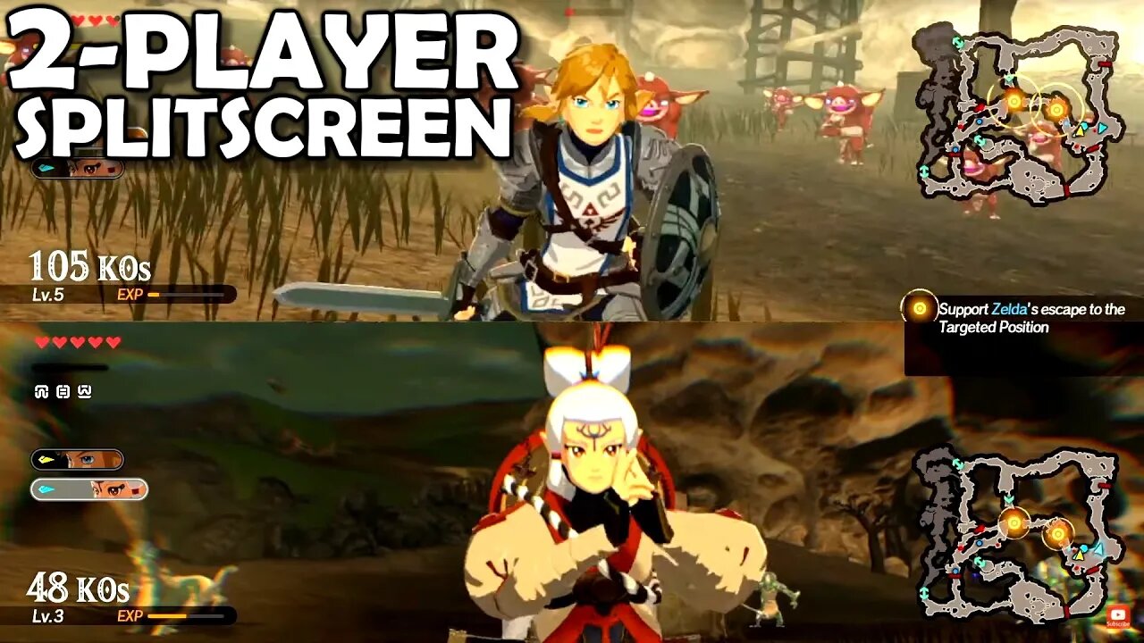 2-Player Split-Screen FIRST LOOK Hyrule Warriors Age of Calamity (Zelda HW AoC)