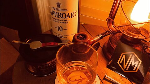 89: First impression on Laphroaig 10 yr scotch and a tobacco pairing. Marked safe from bad weather