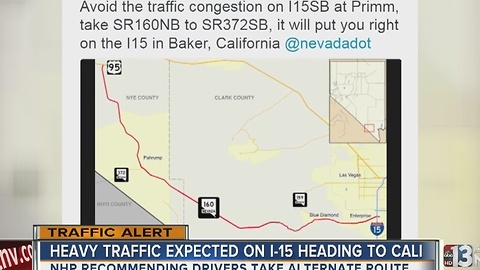 Troopers warn drivers of heavy traffic near Primm