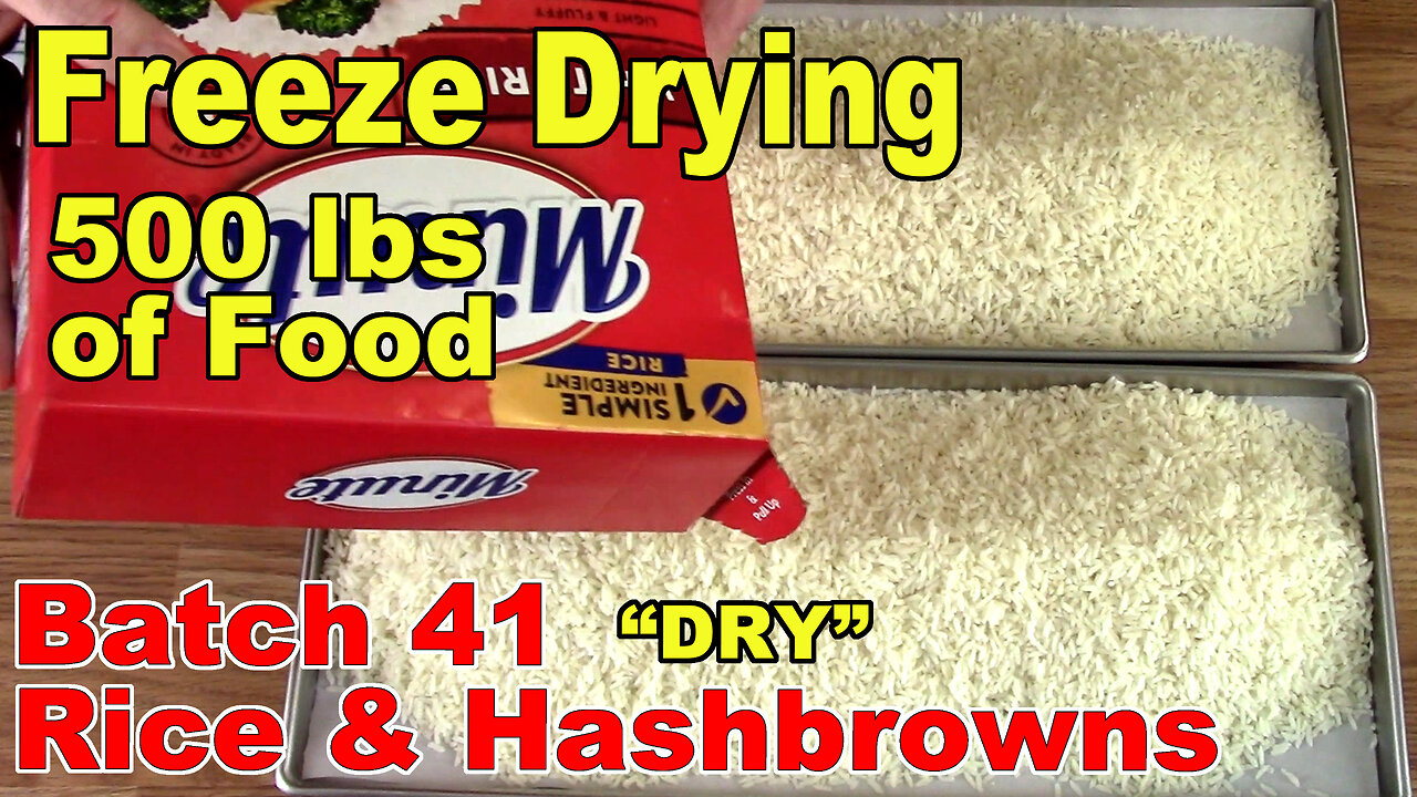 Freeze Drying Your First 500 lbs of Food - Batch 41 - "Dry" Rice and "Dry" Hashbrowns