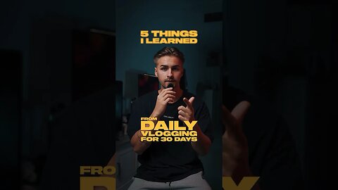 I did DAILY VLOGS for 30 days