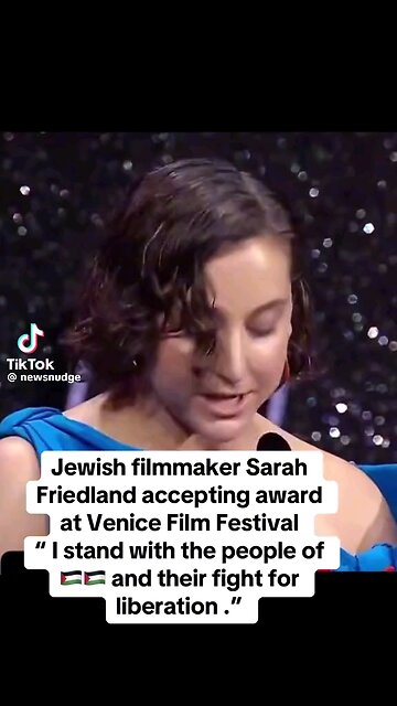 Jewish film maker Sarah Friedland "I stand with Palestine!"