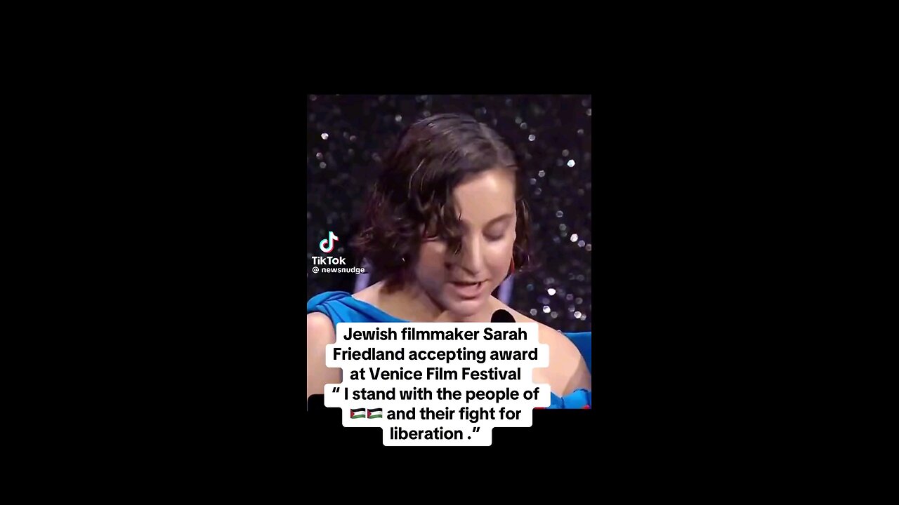 Jewish film maker Sarah Friedland "I stand with Palestine!"