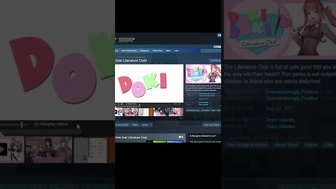 Doki Doki Literature Club - Download on pc #dokidokiliteraturefirsttime #shorts #ddlc
