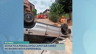 Ipatinga: mulher fica ferida após carro sair da pista e quase cair em rio