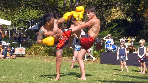 Muay Thai Martial Arts Demonstration Songkran Hyde Park Perth Australia