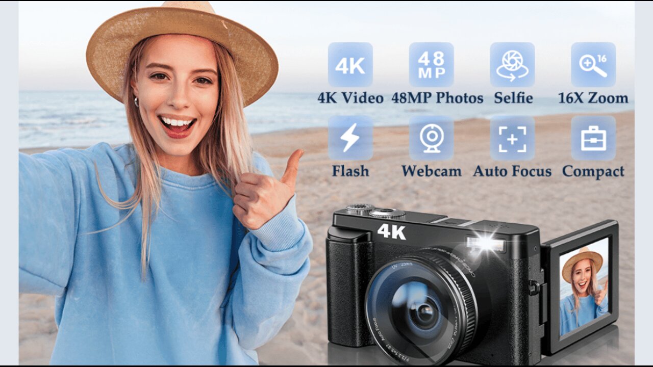 4K Digital Camera for Photography and Video