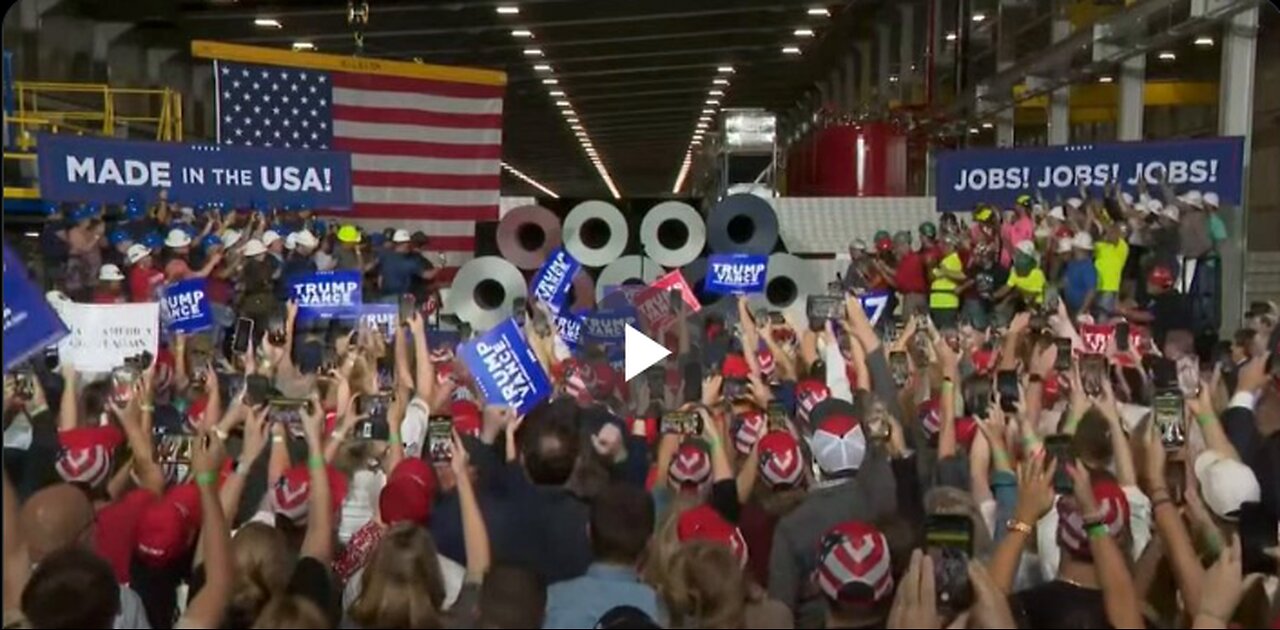 Trump takes the stage in Walker, Michigan.