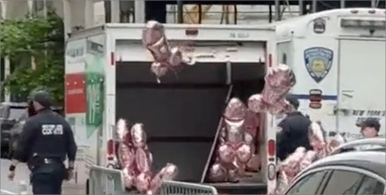 Man Releases a U-Haul Full of Penis Balloons Outside Trump’s Trial