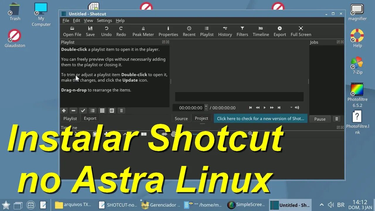 Como instalar o editor de vídeos Shotcut no Astra Linux