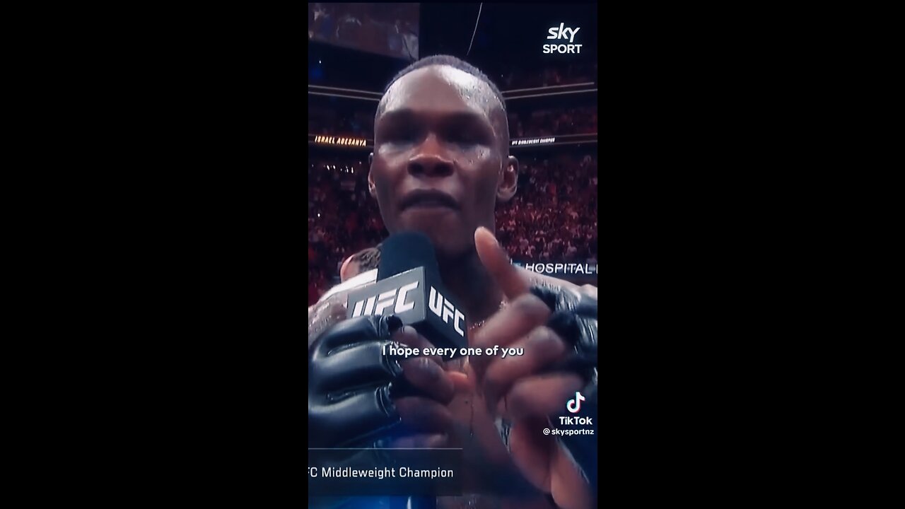 Israel Adesanya talks after UFC 287