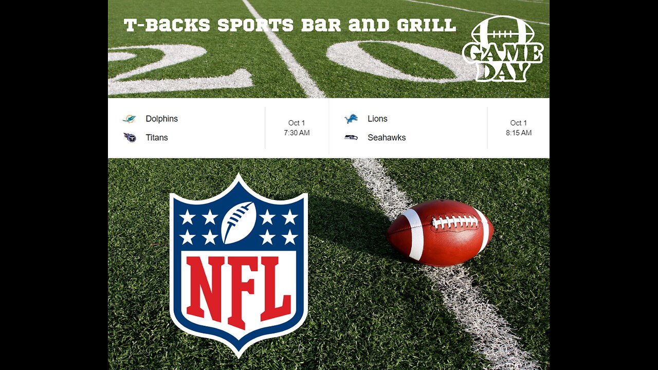 T-Backs Sports Bar and Grill Sports Schedule and free beer/soda for Tuesday Oct 01, 2024