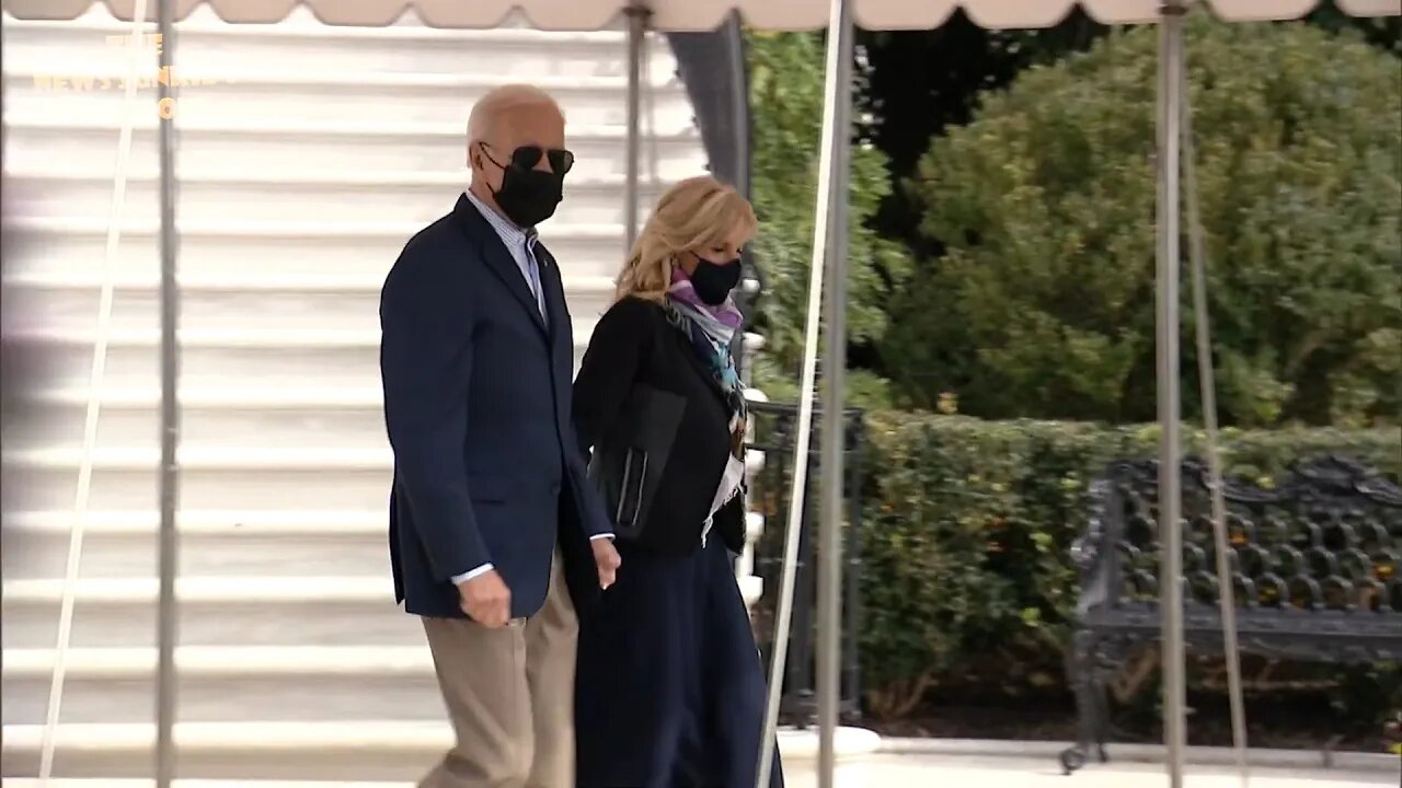 After being maskless in a large VA crowd Joe and Jill had masks on while outside with no one close.