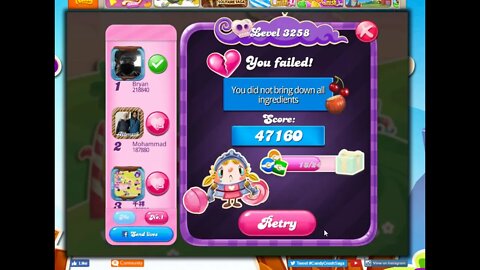 Candy Crush Level 3258 Talkthrough, 25 Moves 0 Boosters