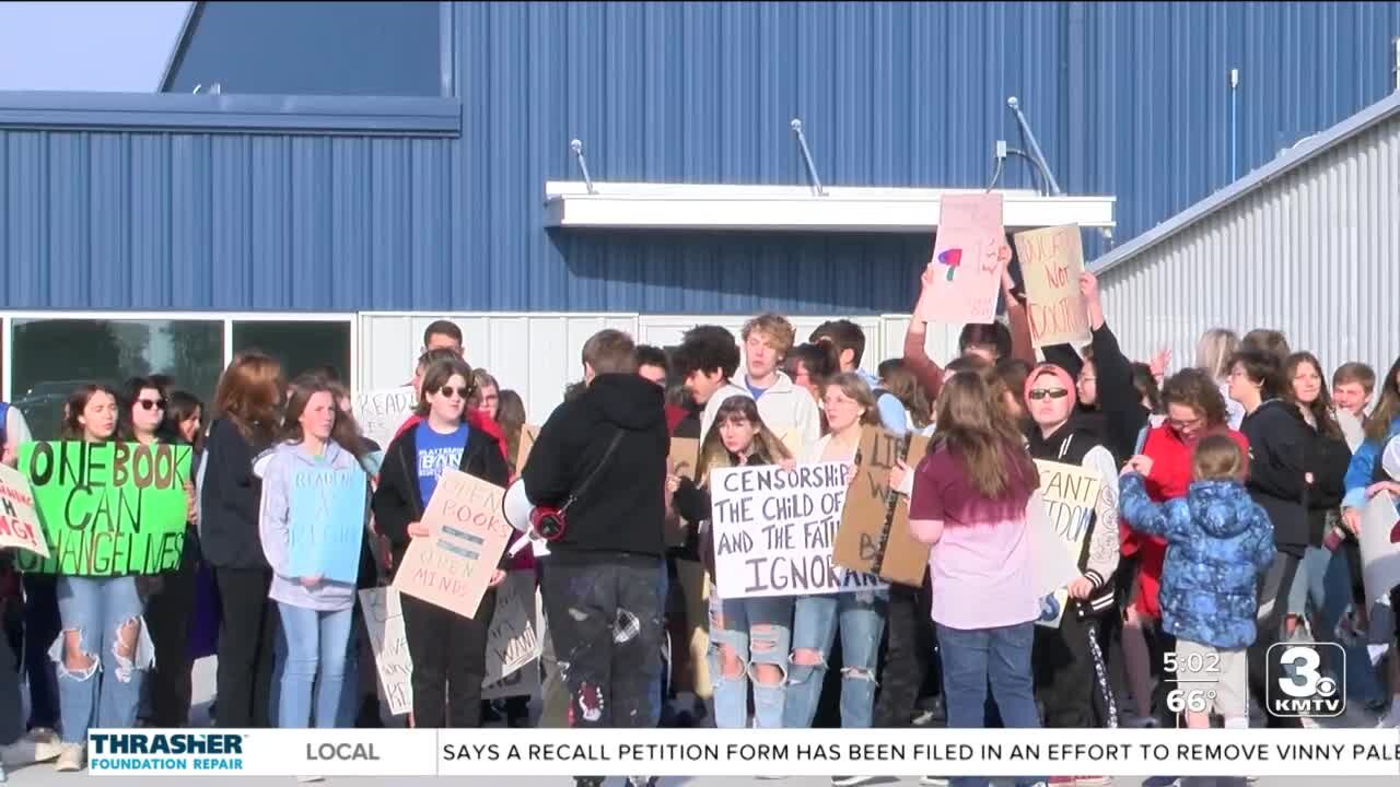 Students protest after books from high school library removed