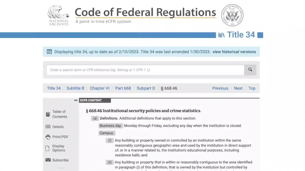 What safety procedures are required at Florida colleges?