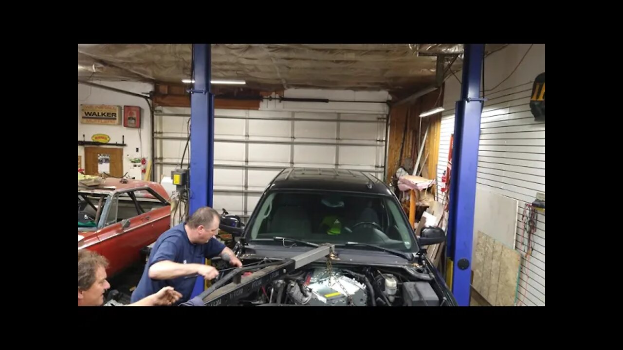 dropping the engine in the avalanche live in the shop