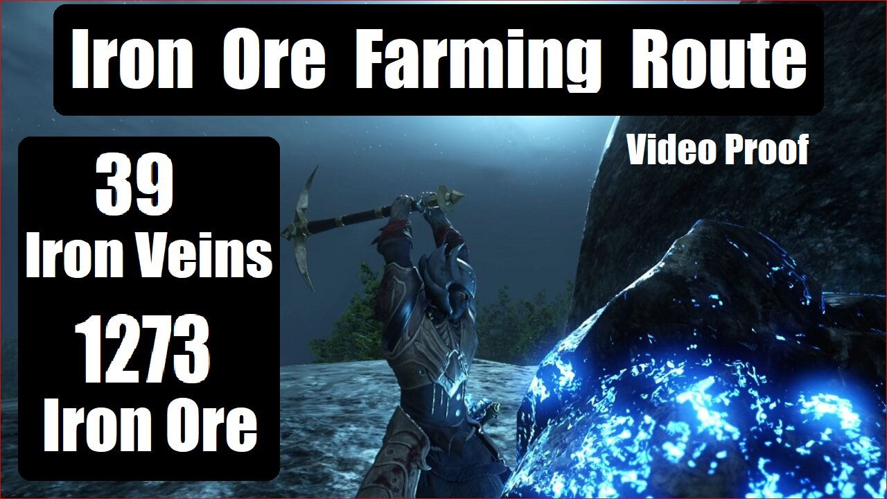 New World: 8 Min Iron Ore Farm 1273 Iron Ore 39 Iron Veins (Video Proof) plus Silver Gold Starmetal