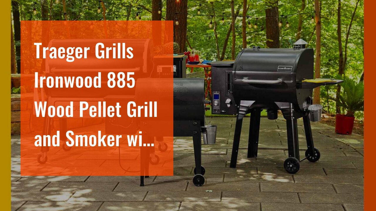 Traeger Grills Ironwood 885 Wood Pellet Grill and Smoker with WIFI Smart Home Technology, Black...