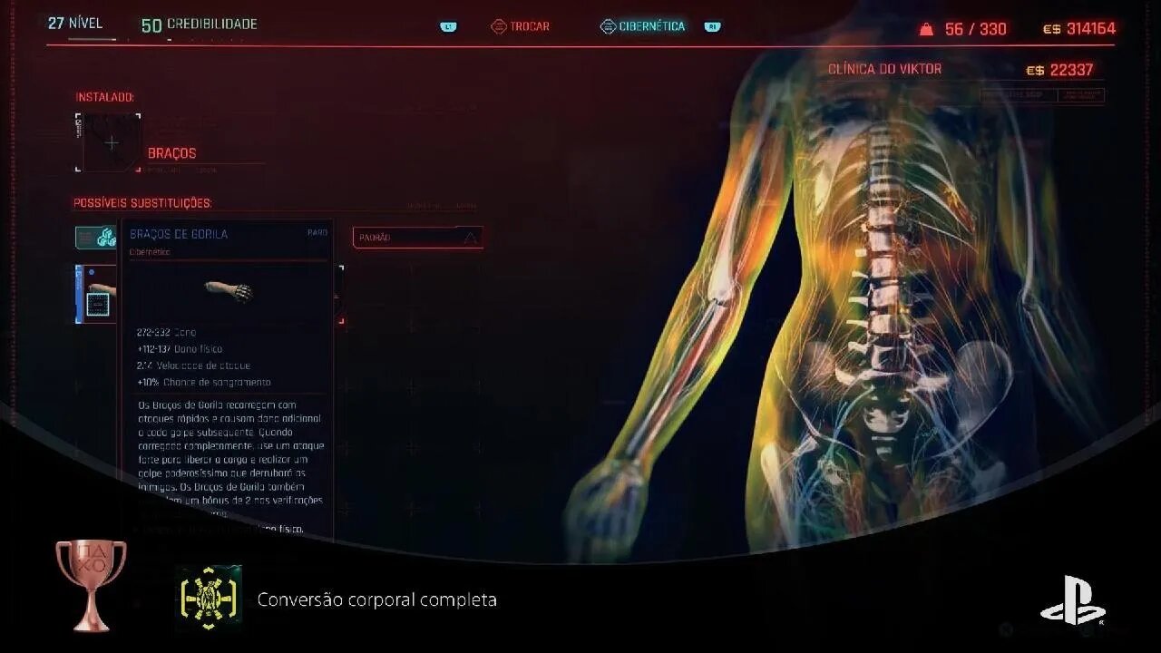 Conversão corporal completa - Cyberpunk 2077 PS5