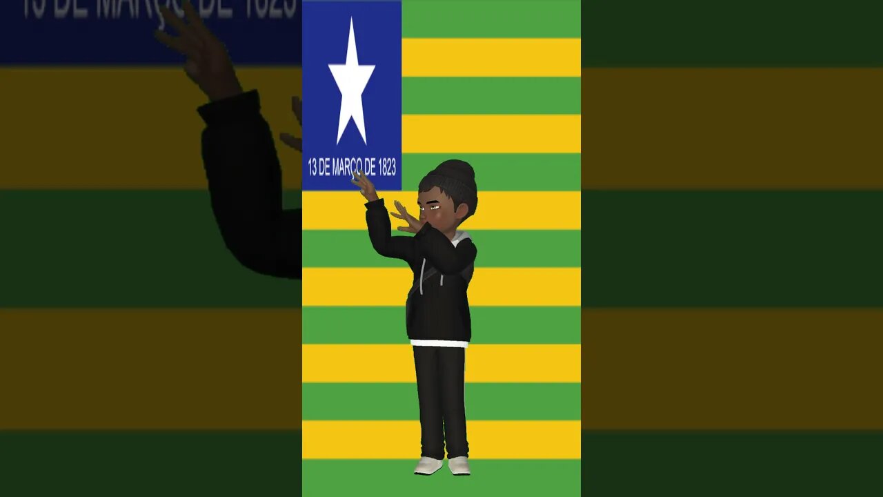 Vídeo de Animação - Avatar dançando na frente da bandeira do Piauí #shorts