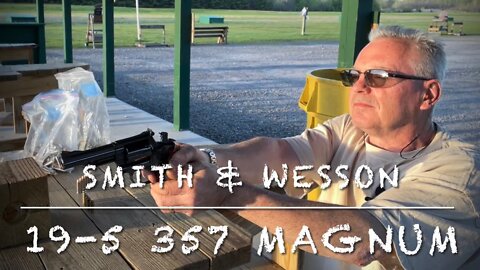 Smith and Wesson model 19-5 357 magnum revolver at the range