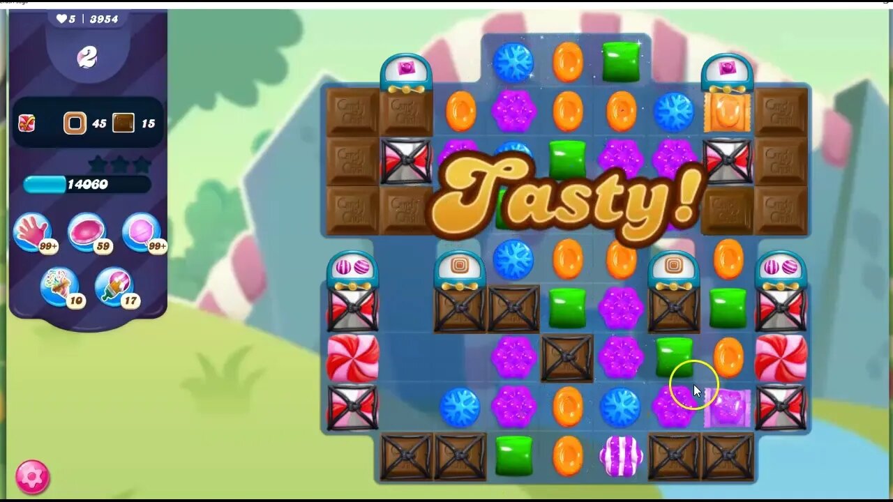 Candy Crush Level 3954 Talkthrough, 15 Moves 0 Boosters
