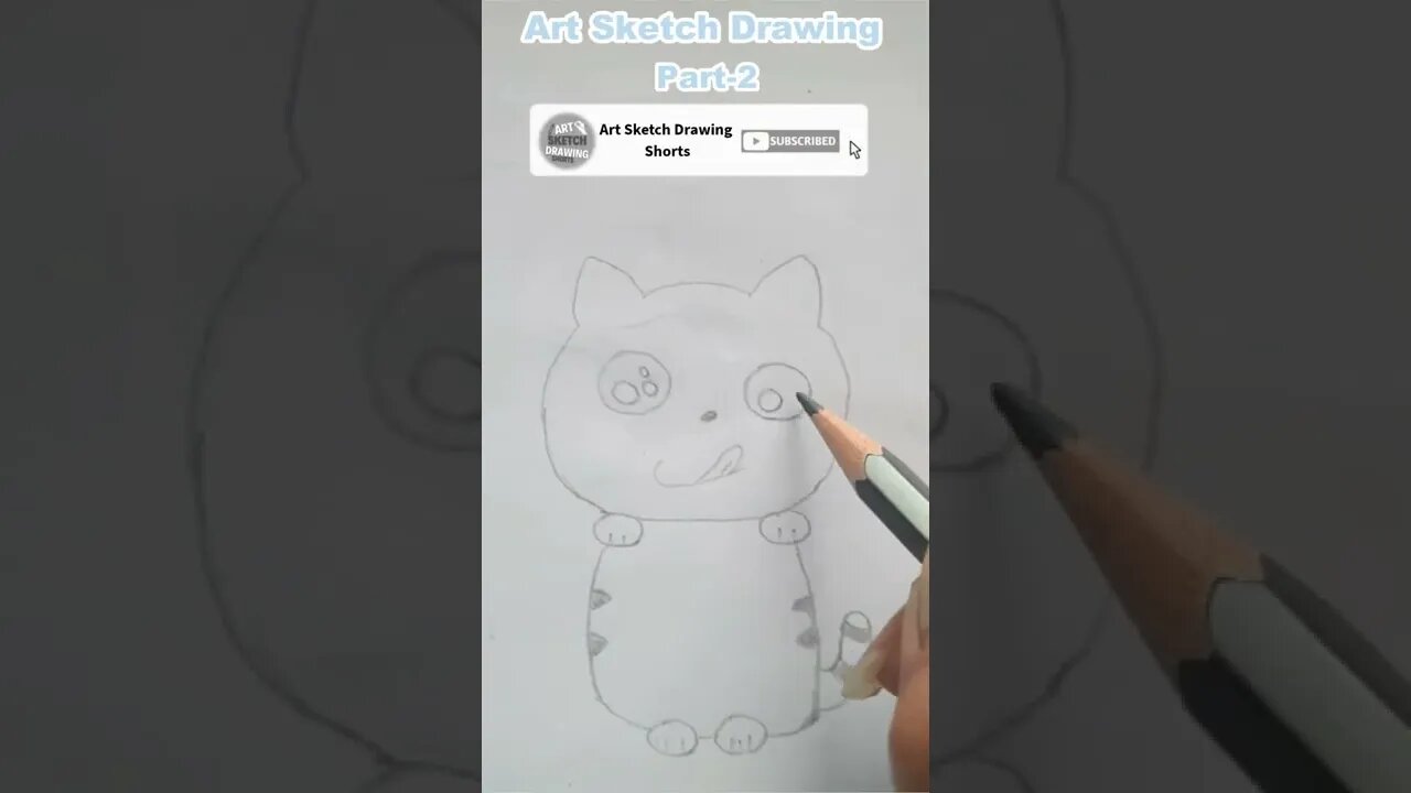 Cute Cat 🐈 Pencil Drawing Tutorial Step by Step Shorts 2 #drawingshorts #easydrawing #catdrawing