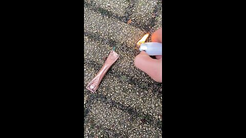 Lighting a copper pipe explosive and watch it fly away