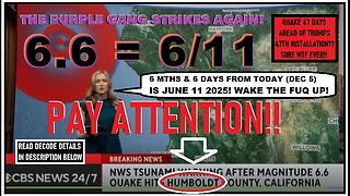 WESTCOAST 6.6 (6/11) QUAKE AND TSUNAMI WARNING? MORE STAGING...EXACTLY AS PUREBLOODZ WARNED YOU!