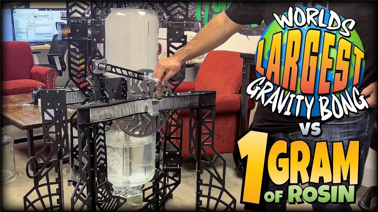 WORLDS LARGEST GRAVITY BONG VS. ONE GRAM FRESH ROSIN PRESSED ON NUGSMASHER IQ [ NUGSMASHER.COM ]