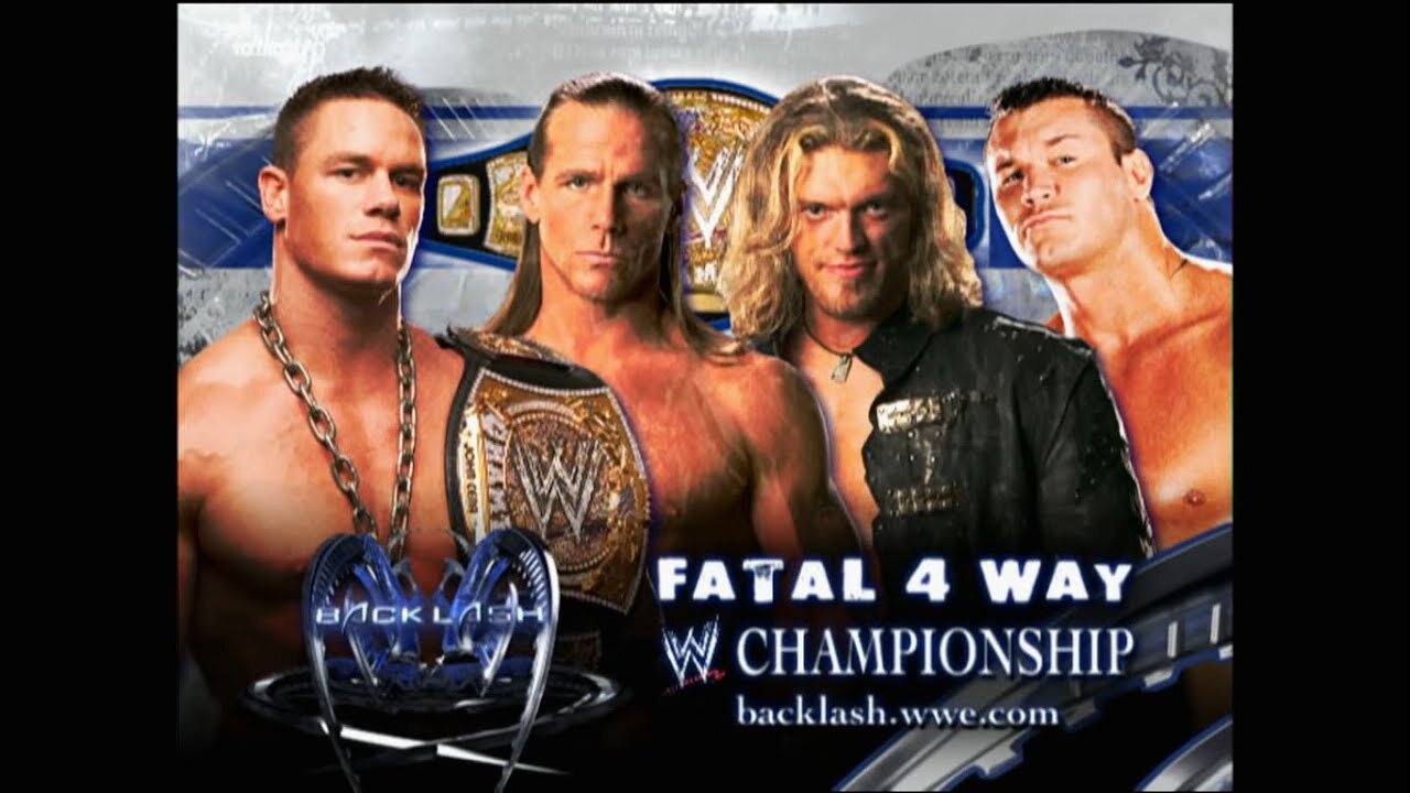 John Cena vs Shawn Michaels vs Edge vs Randy Orton Backlash 2007 Highlights