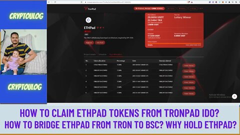 How To Claim ETHPAD Tokens From Tronpad IDO? How To Bridge ETHPAD From Tron To BSC? Why Hold ETHPAD?