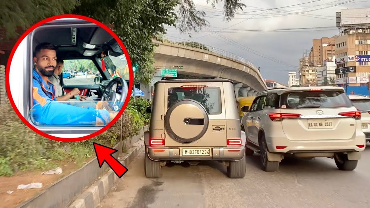 HARDIK PANDYA driving his G63 AMG after CRICKET MATCH in BANGALORE