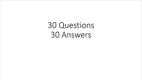 30 Questions & 30 Answers