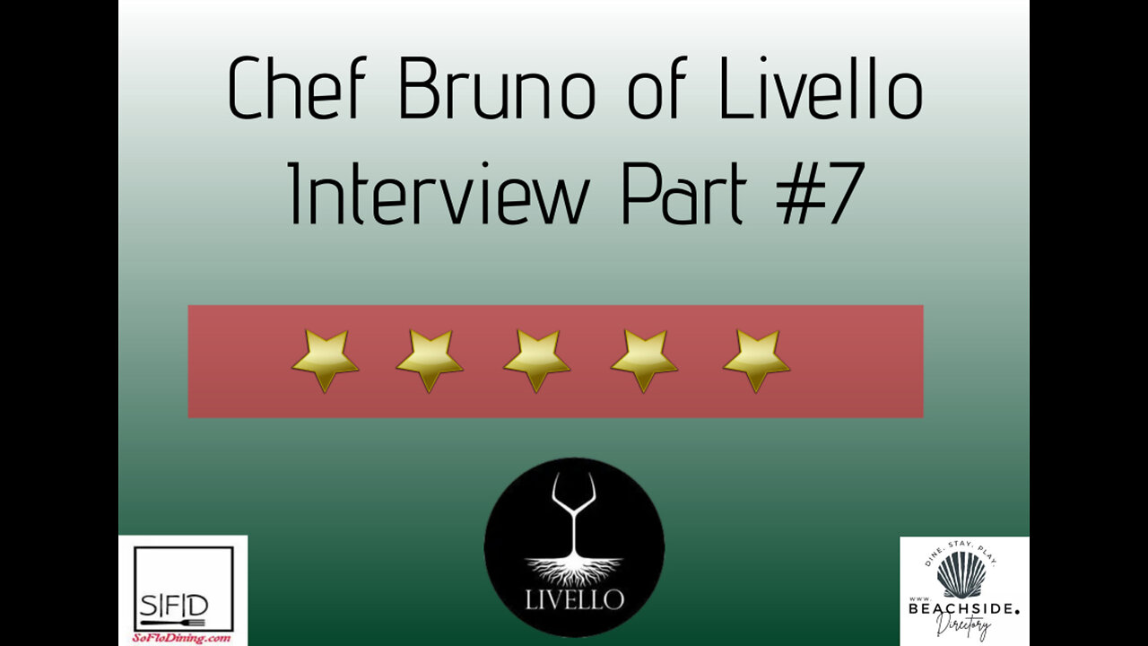 Who’s at The Chef’s Table with Chef Dan? Chef Dan Welcomes Chef Bruno to The Chef's Table! Part VII