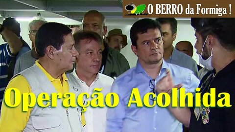 Mourão e Sergio Moro visitam as instalações da Operação Acolhida