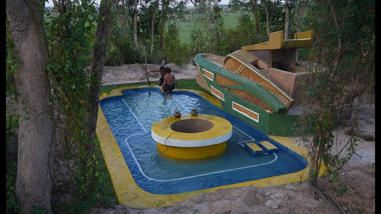 Awesome Build Creatively Boat House Design,Groundwater Well & Underground Beautiful Swimming Pool