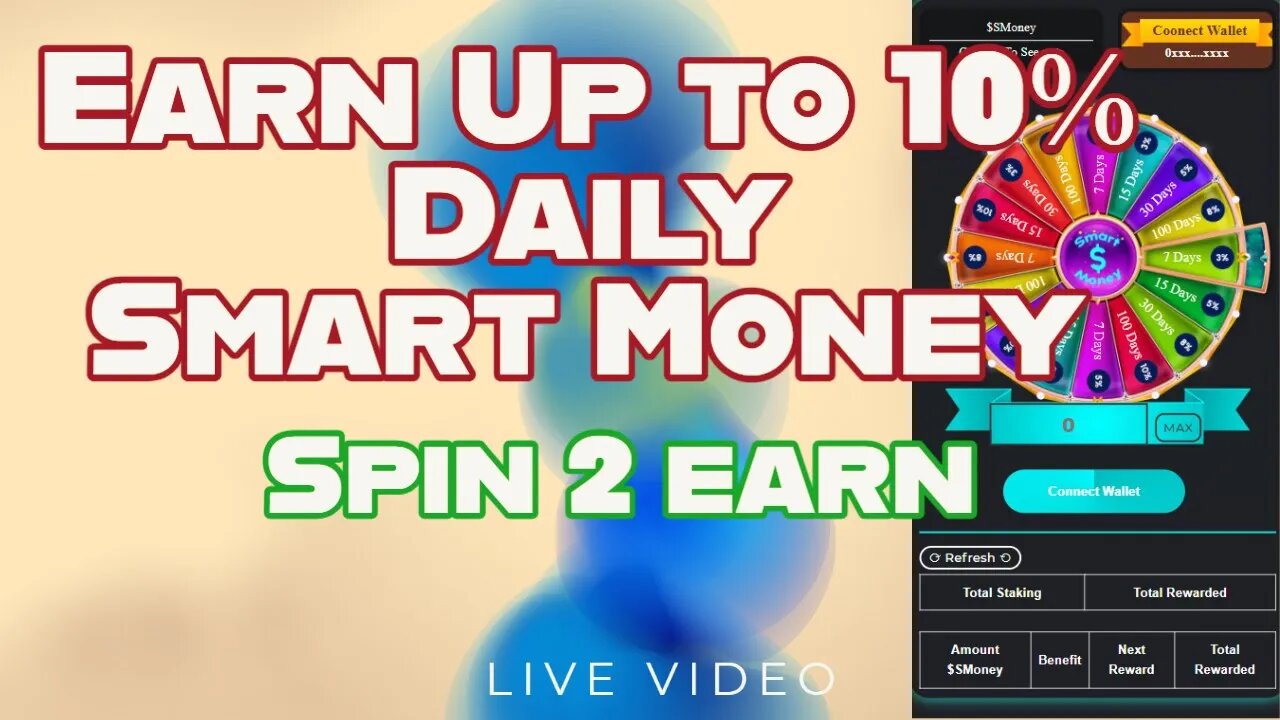 Smart Money - New ROI DaPP - Earn 10% a Day