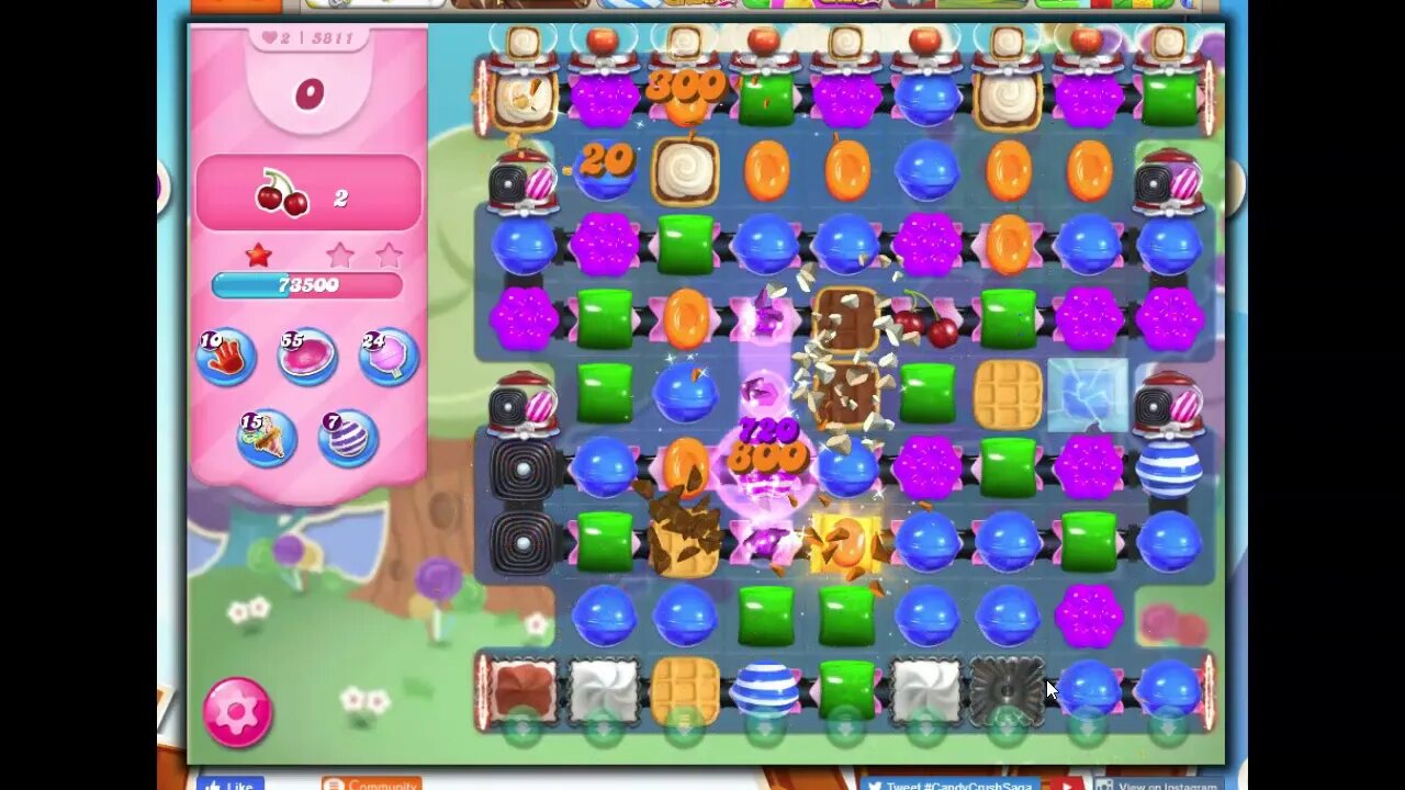 Candy Crush Level 5811 Talkthrough, 20 Moves 0 Boosters