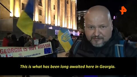 Ukrainian grifters started protesting outside the Georgian parliament