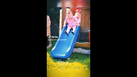 Funny kids fall